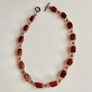 Sparkly Goldstone Necklace 16”